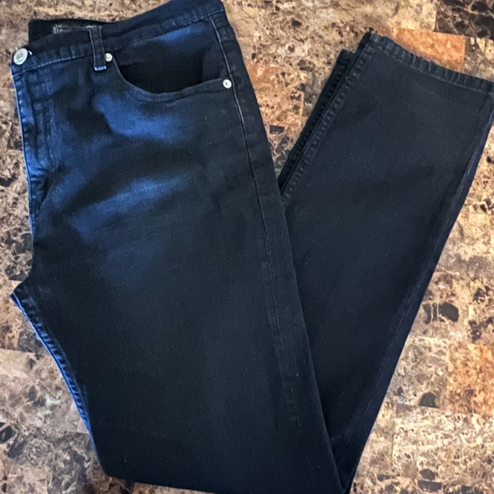 Mens Black Skinny Jeans 38x32